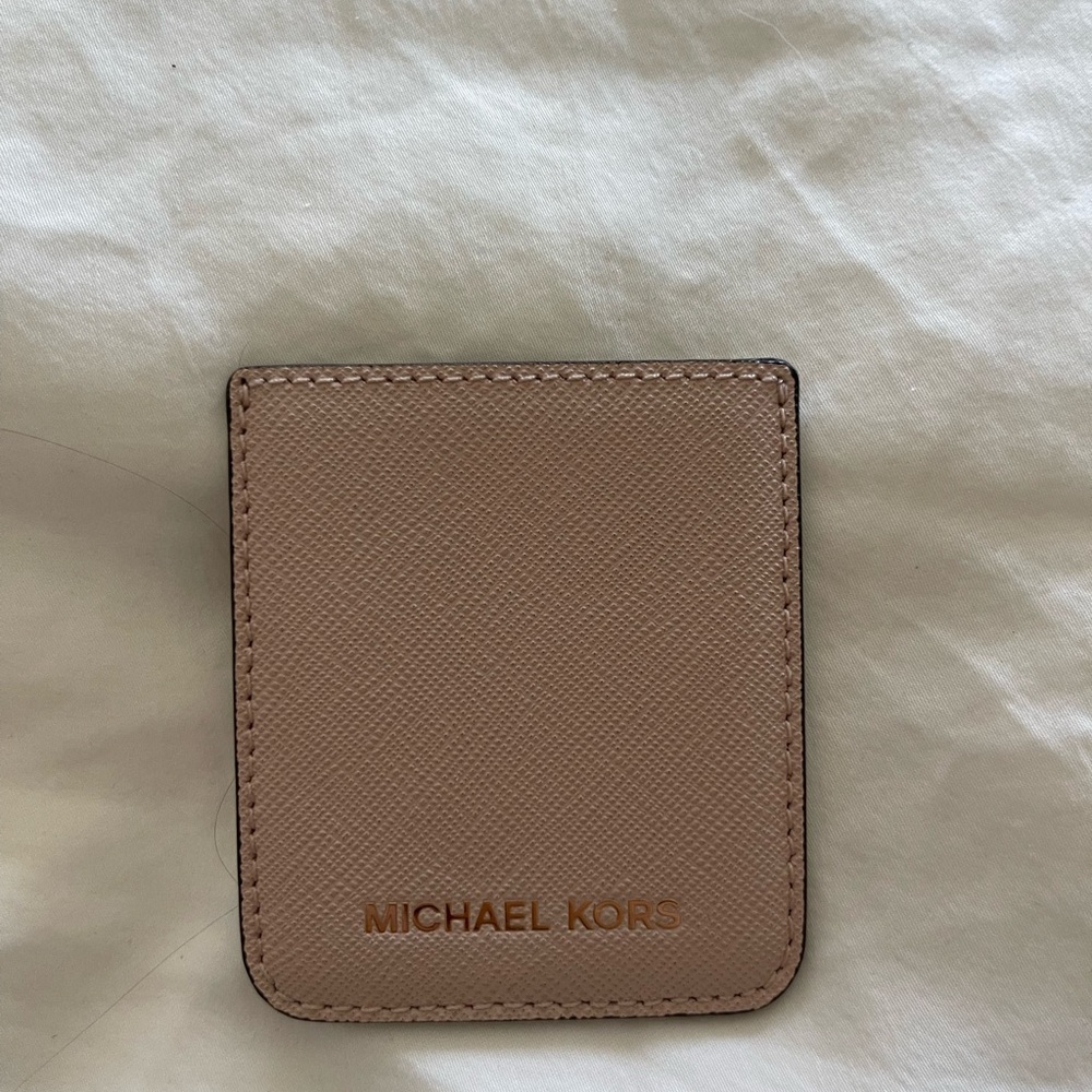 Michael Kors Pink Leather Back of Phone Adhesive Card Holder